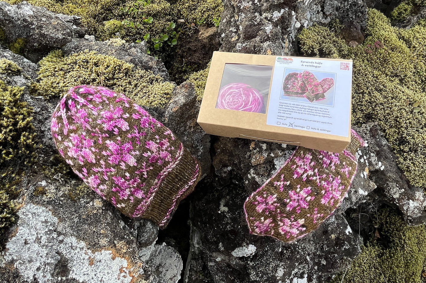 Eyrarrós, húfa og vettlingar - gjafapakkar